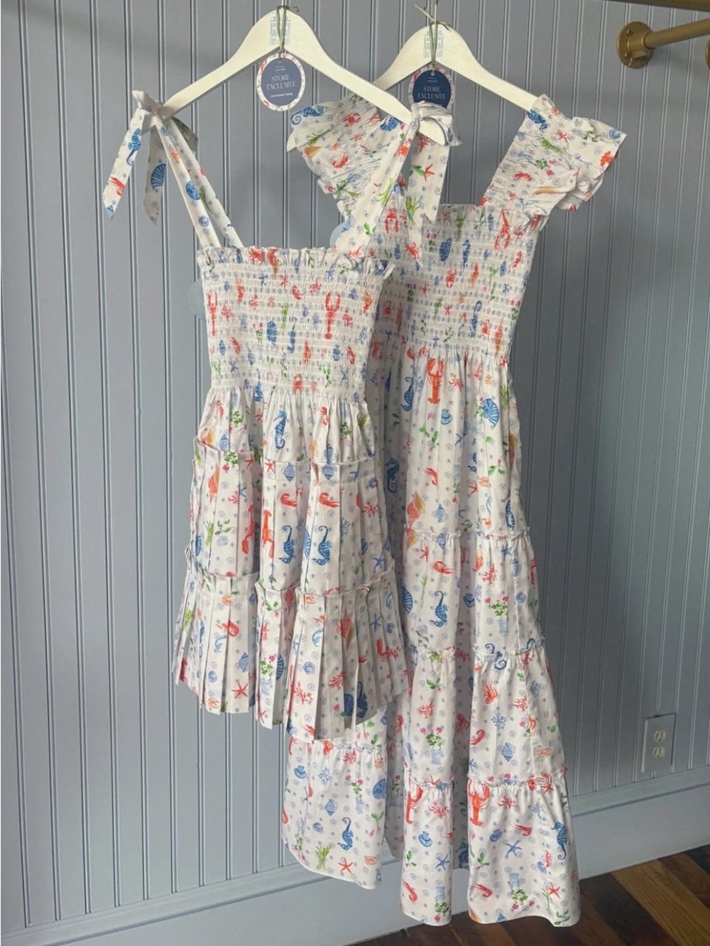 Hill House home map dress midi Ellie Nantucket seas horses lobsters cotton